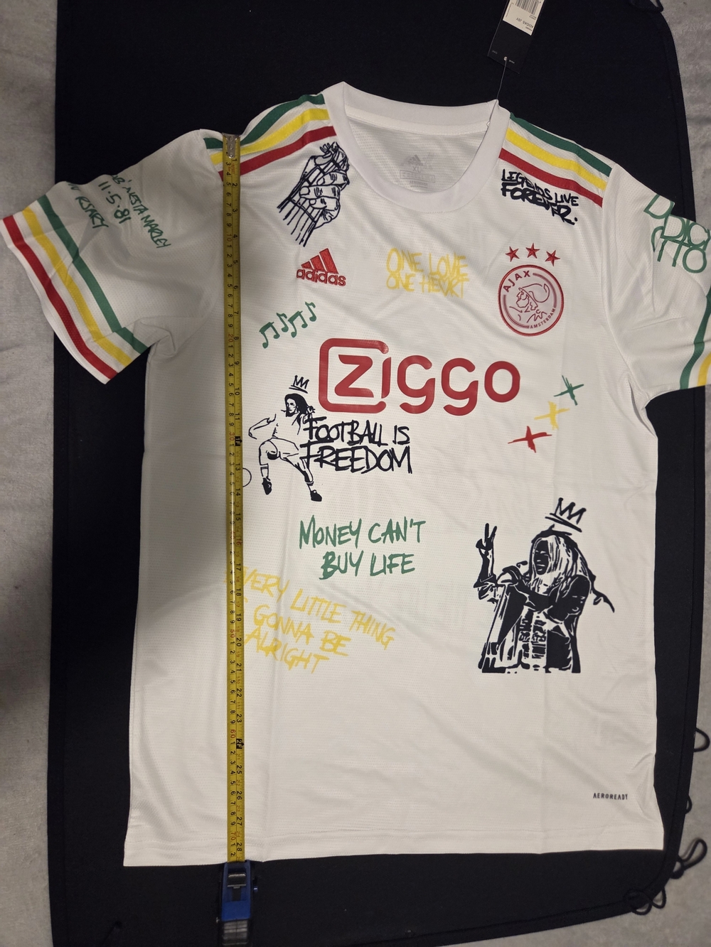 adidas White Ziggo Graphic Men's Football Jersey with Multicolor Accents